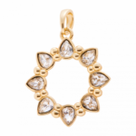 JS014AG01 Anhänger Crystal PVD-Echtgold-Beschichtung PVD-Echtgold-Beschichtung