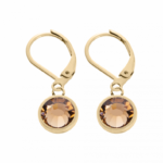 0114OG17 Ohrhänger Smoked Topaz PVD-Echtgold-Beschichtung PVD-Echtgold-Beschichtung