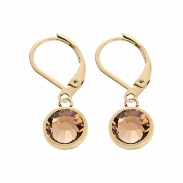 0114OG17 Ohrhänger Smoked Topaz PVD-Echtgold-Beschichtung PVD-Echtgold-Beschichtung