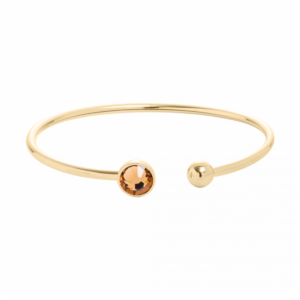 0114BG17 Armreifen Smoked Topaz PVD-Echtgold-Beschichtung PVD-Echtgold-Beschichtung