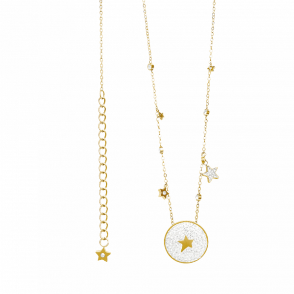 0151CG01 Collier Crystal PVD-Echtgold-Beschichtung PVD-Echtgold-Beschichtung