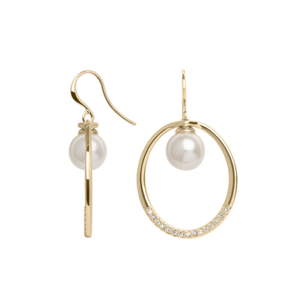 21036GOCS Creolen Crystal Echtgold-Veredelung Echtgold-Veredelung