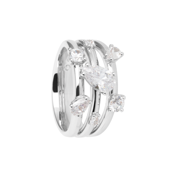 5009RE01 Ringe Crystal Rhodium-Veredelung Rhodium-Veredelung