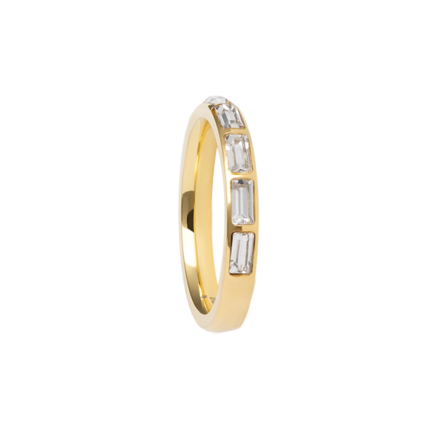 0172RG01 Ringe Weiß PVD-Echtgold-Beschichtung PVD-Echtgold-Beschichtung