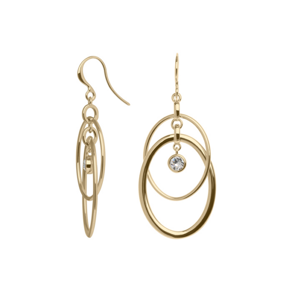 21079GOKY Creolen Crystal Echtgold-Veredelung Echtgold-Veredelung